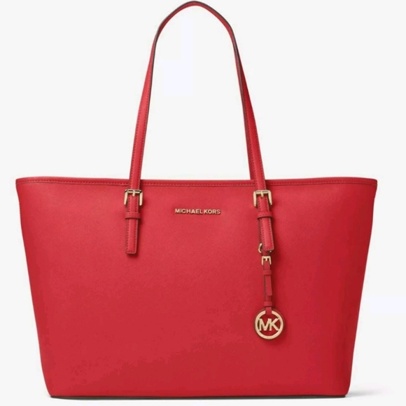 Michael Kors Handbags - Michael Kors Jet Set Red Tote Handbag Purse Bag